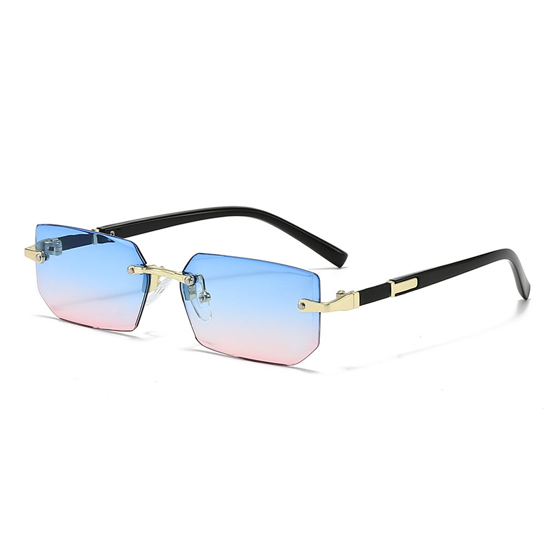 Picture of New Rimless Fashion Sunglasses European and American Trendy Cut-Edge Sunglasses Personalized Jelly Color Sunglasses Rimless Sunglasses