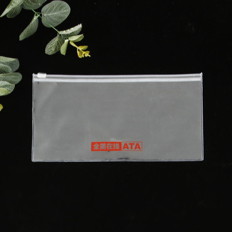 Transparent Ziplock Bag Student Transparent Frosted Pen Bag Plastic Self-sealing Packaging Bag pvc File Zipper Bag Customization