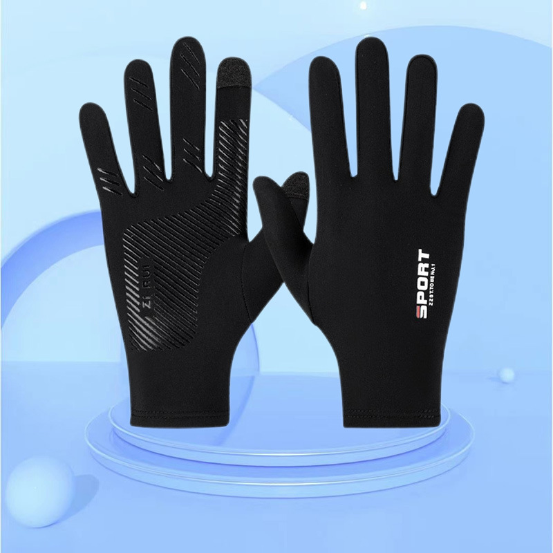 Picture of Ice Silk Gloves for Men and Women, Cycling Sports Fitness Luya Fishing Climbing High Elasticity Comfortable Sweat-Absorbent Sun Protection Gloves