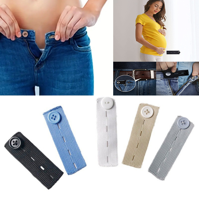 Picture of Original elastic waist extension buckle pregnant women fat men's pants adjustable change pants extender