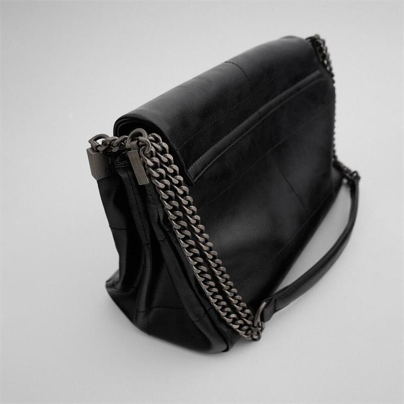 Picture of ZA cross-border Women's bag new large capacity commuter. Chain bag wandering bag Black Rock wind flip wandering bag