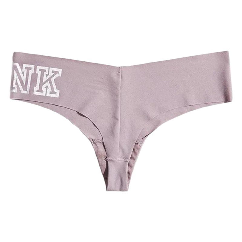 European and American PINK Letter Love Sports Fitness Yoga Seamless Ice Silk Sexy Panties Thong T-pants