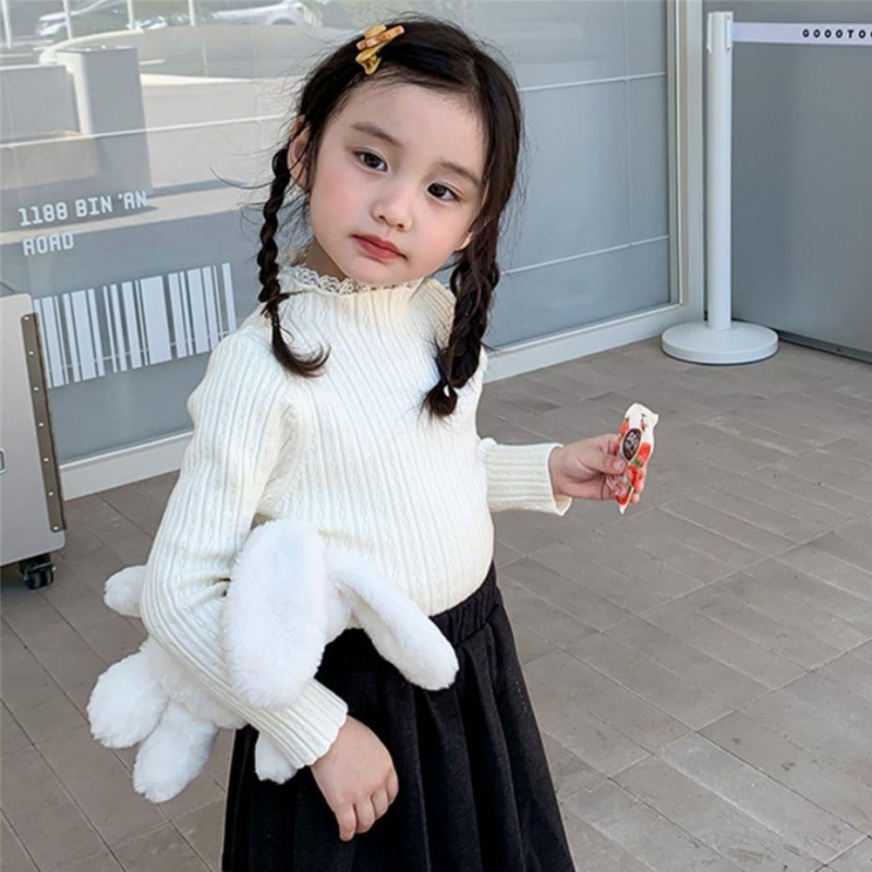 Picture of [in stock] Half-high collar girls' base sweater 2025 autumn and winter new foreign-style wooden ear sweater children