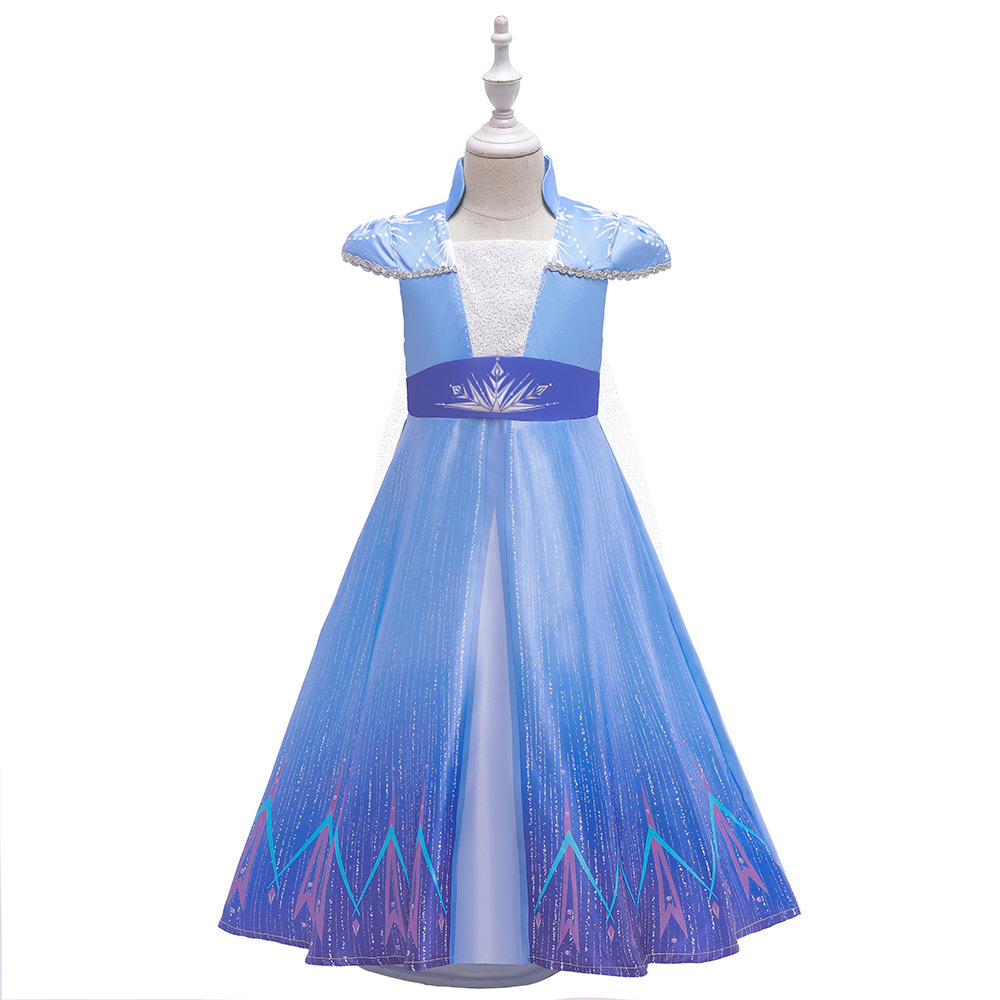 Picture of 2025 European and American Frozen 2 Elsa Princess Puff Dress Elsa Children's Dress Cosplay Performance