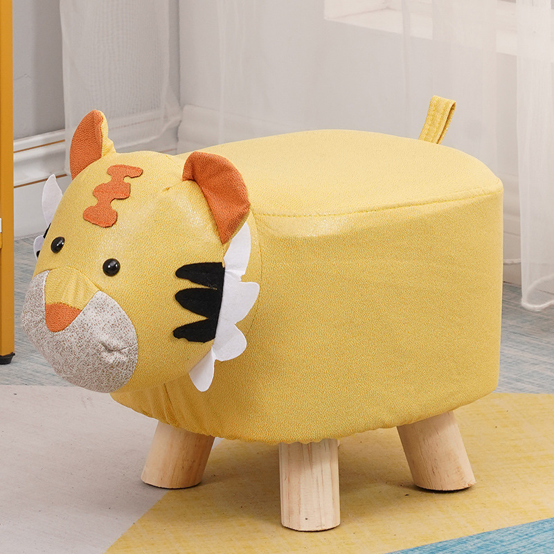 Picture of Elephant Stool children's animal stool solid wood shoe changing stool creative small stool home living room cartoon cute low stool