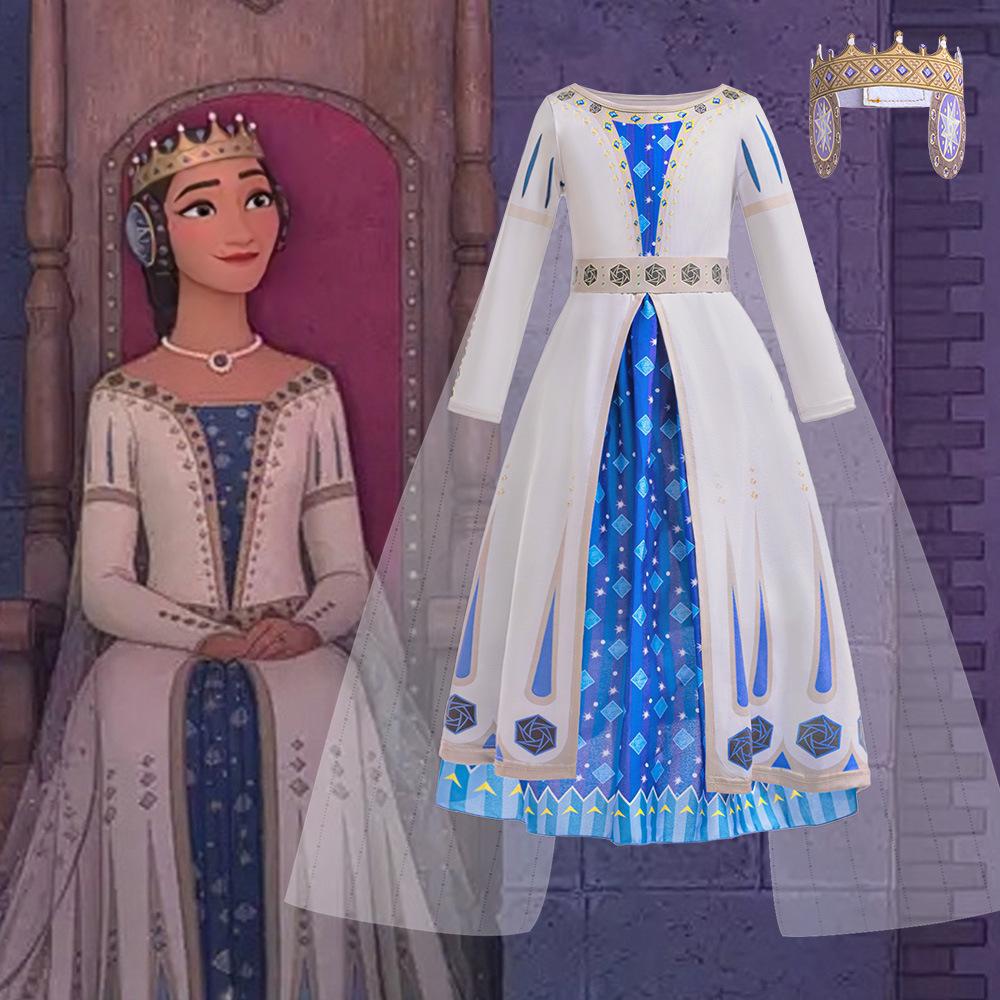 Cross-border New Girls' Dress Halloween cosplay Movie Star Wish Queen Long Sleeve Performance Suit