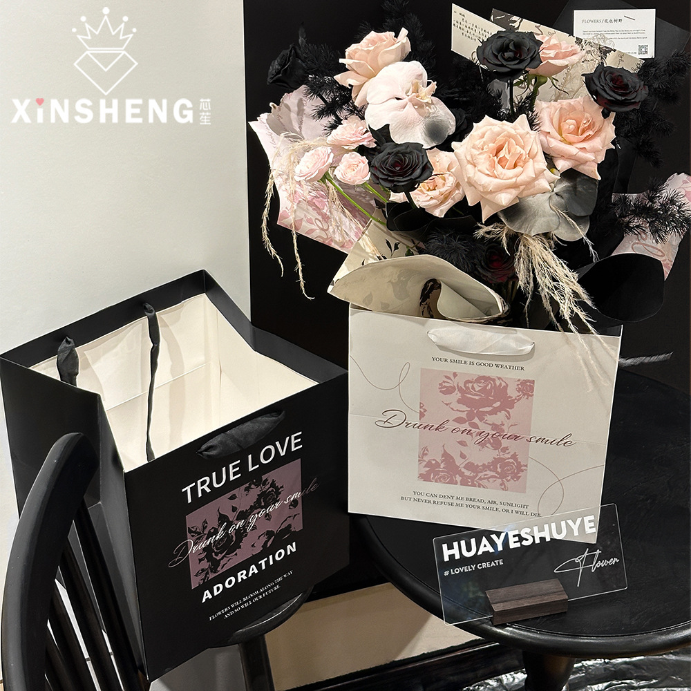 Core Fu Original Rose Poetry Collection Handbag Flower Bouquet Flower Box Flower Bag Flower Material diy Decorative Accessories