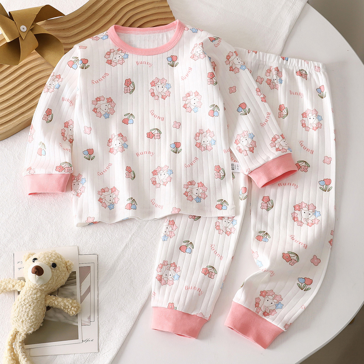 Picture of Children's Cotton Underwear Set, New Autumn Style, Baby Boys' Loungewear, Girls' Pajamas, Autumn Clothes and Pants, Children's Clothing