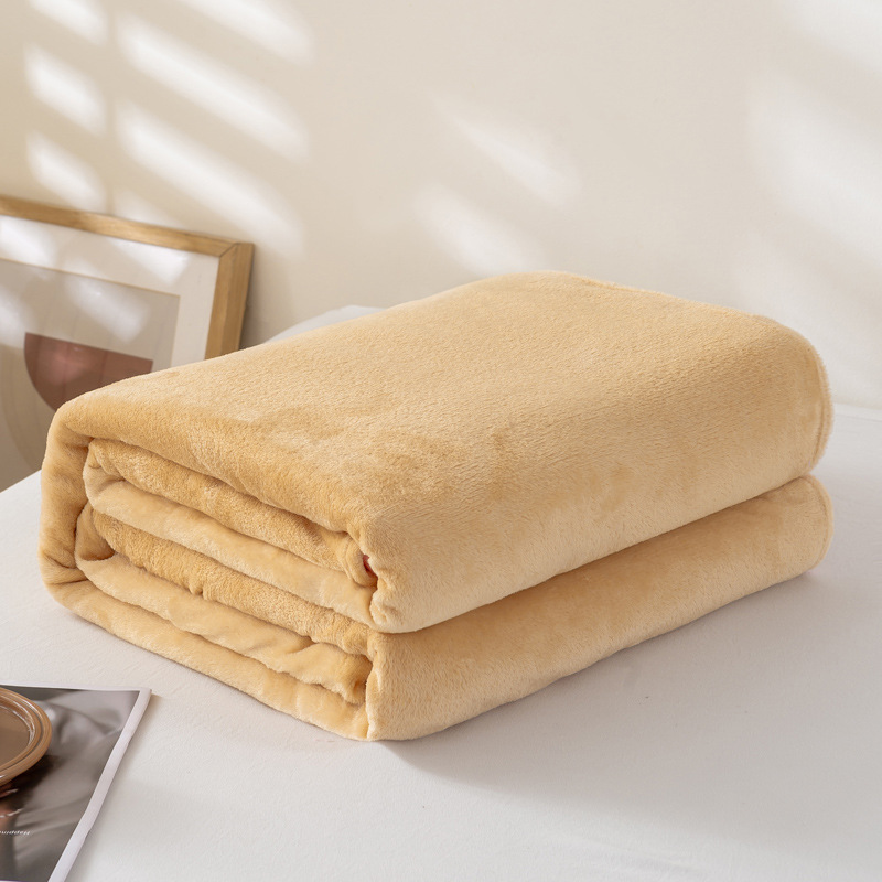 Picture of Foreign Trade Cross-Border Solid Color Flannel Blanket Summer Sofa Nap Blanket Coral Velvet Sheets Gift Blanket Wholesale