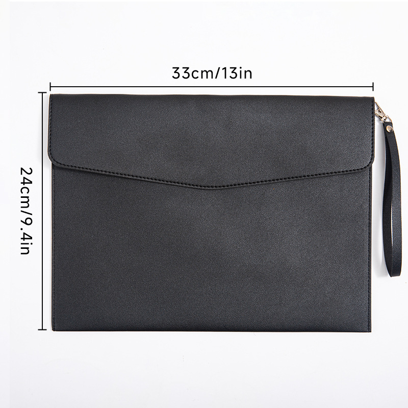 Picture of A4 leather file bag thickened file bag waterproof data bag business briefcase bill storage bag custom logo