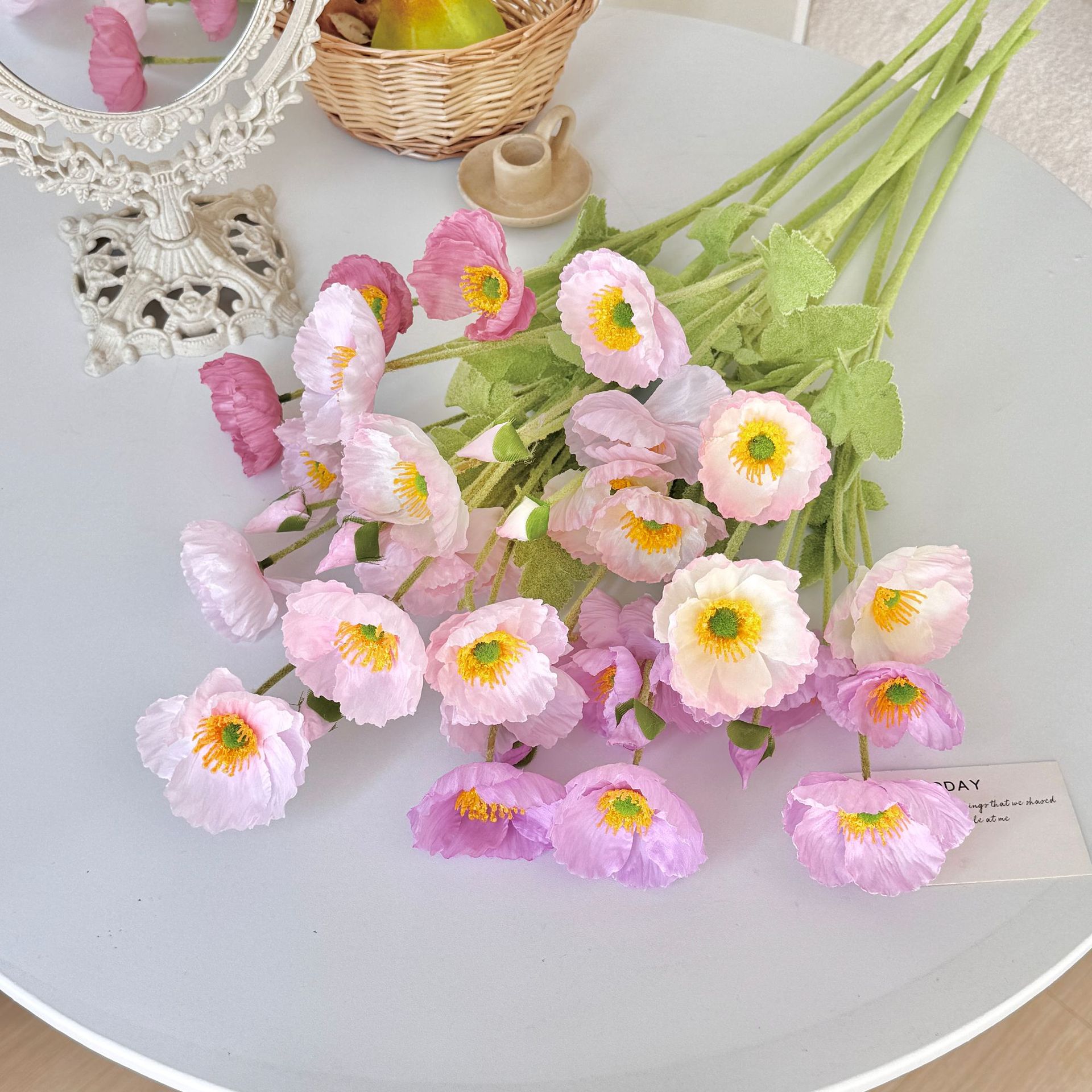 Picture of Poppy Artificial Flowers, High-End Realistic Wedding Scene Layout, Home Decoration Ornaments, Artificial Flowers, Silk Flowers, Artificial Flowers