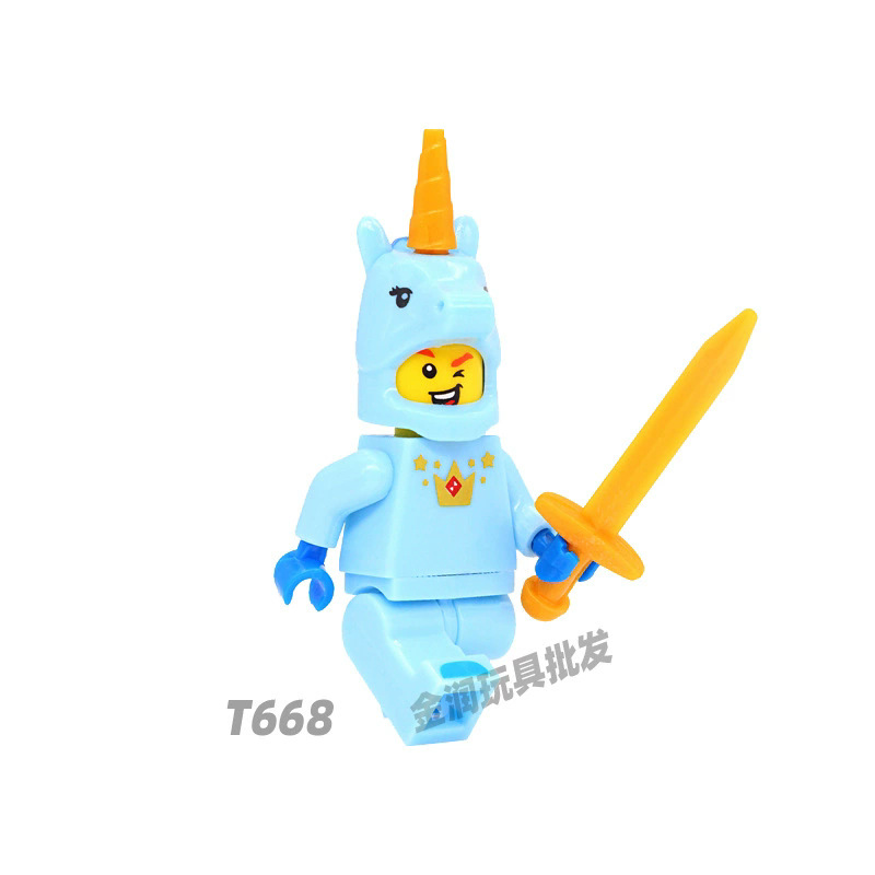 Picture of Cartoon Cartoon animal Princess pumping music plastic assembled building blocks little doll toy mixed batch foreign trade exclusive