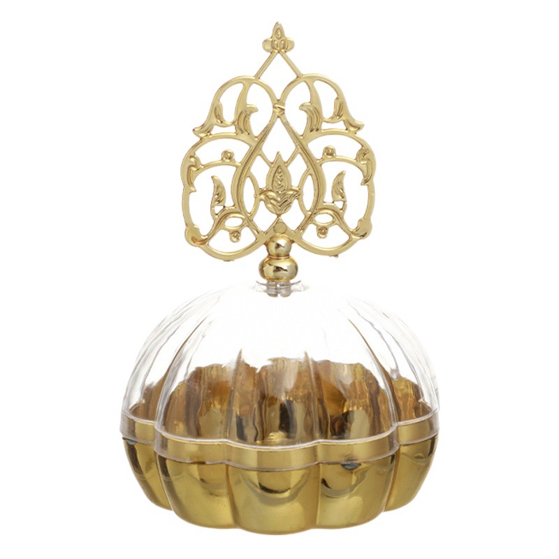 Picture of Golden censer shaped candy box pumpkin shaped plastic box candy party creative packaging box American plastic snack cup