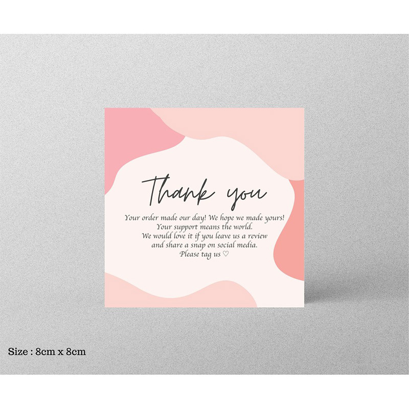 Picture of 30 Sheets/Pack Square Simple Thank You Cards Coated Paper Business Cards Gift Packaging Decorative Cards English Mini Thank You Cards