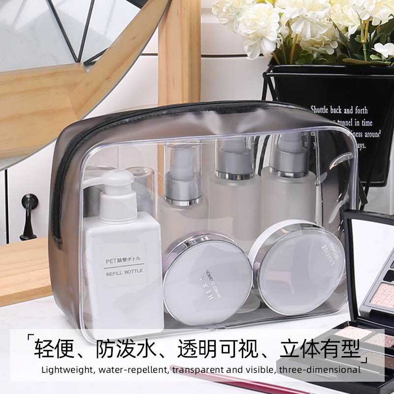 Picture of Transparent Cosmetic Bag Pvc Voltage Waterproof Travel Storage Bag Large Capacity Toiletry Pvc Bag Stereo Cosmetic Bag