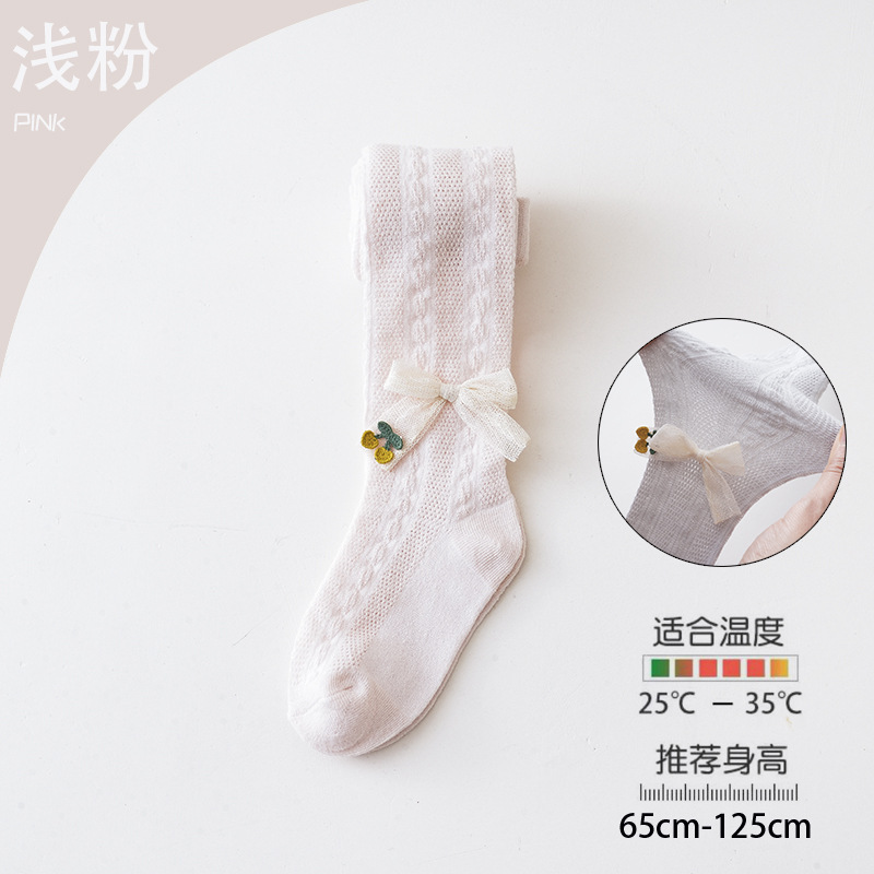 Picture of Summer mesh pantyhose girls leggings Princess wind lace bow breathable anti-mosquito children's pantyhose wholesale