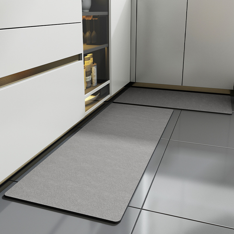 Picture of Diatomite Cushion Bathroom Mat Toilet Quick-drying Household Water-absorbing Mat Toilet Non-slip Foot Mat Carpet Door Mat