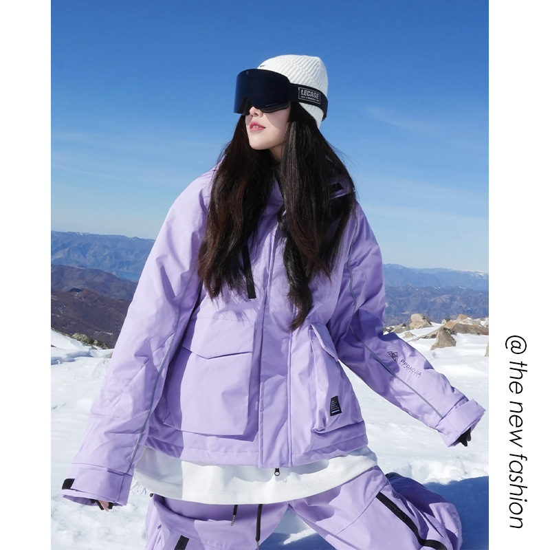 Picture of Autumn and Winter Couple Waterproof and Cold-Proof Ski Clothing for Men and Women with Reflective Strips to Heattech and Thicken