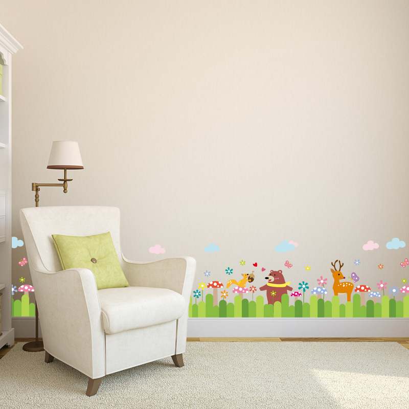 7218 Zhonglan Potted Plant Series Study Living Room Bedroom Skirting Corner Line Removable Waterproof Wall Sticker
