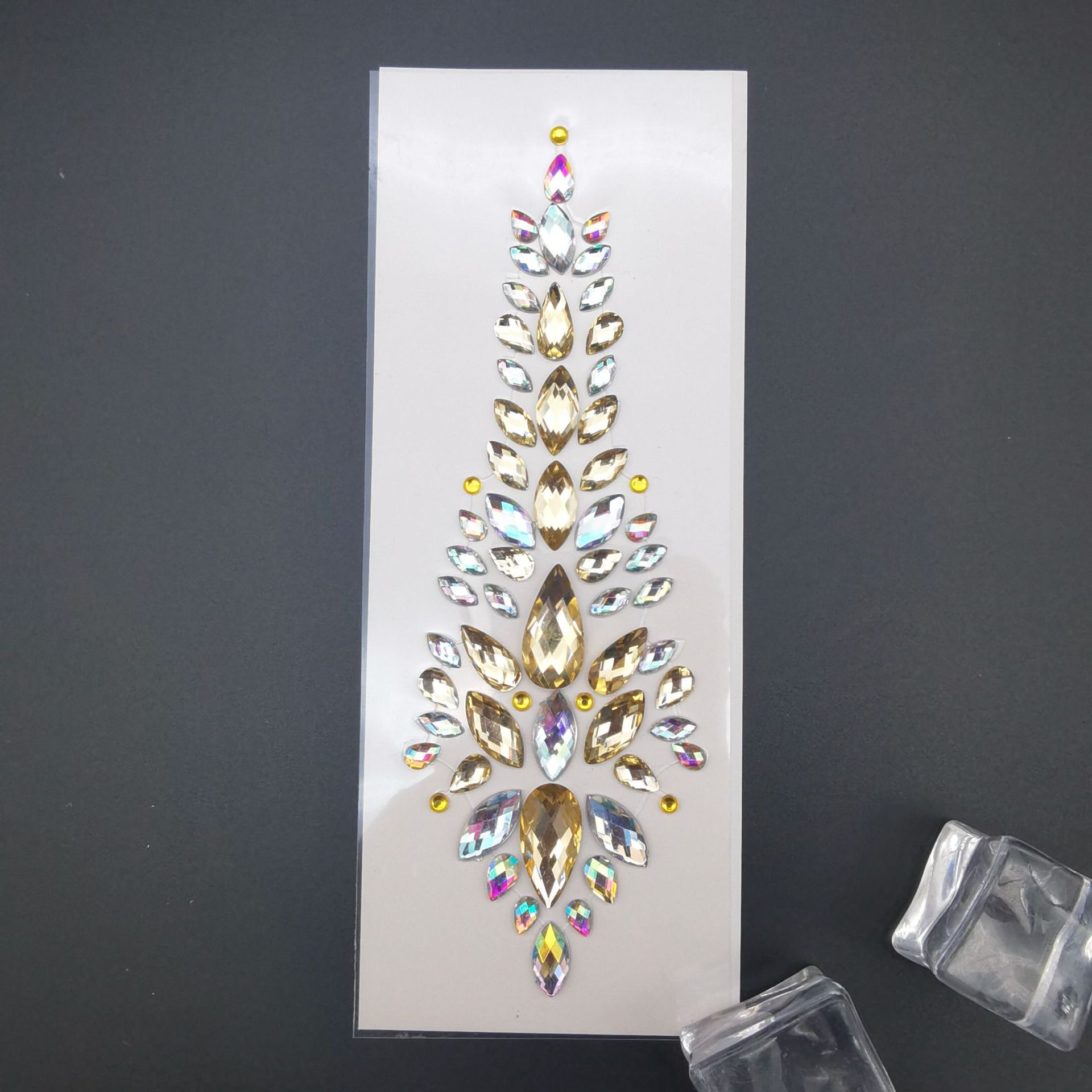 Picture of Internet Celebrity Rhinestone Forehead Face Sticker Hair Decoration Diamond Sticker Head Decoration Forehead Sticker DIY Music Festival Jewelry