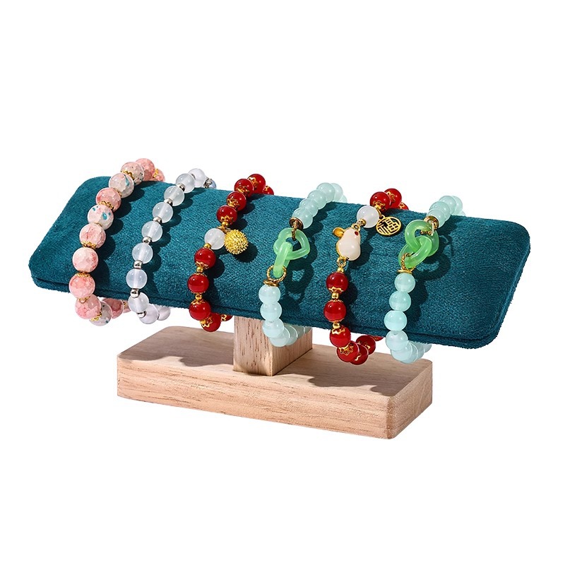 Picture of Jewelry Display Rack Walnut Retro Single-Layer Bracelet Rack Jewelry Store Bracelet Bracelet Display Storage Rack Prop Holder