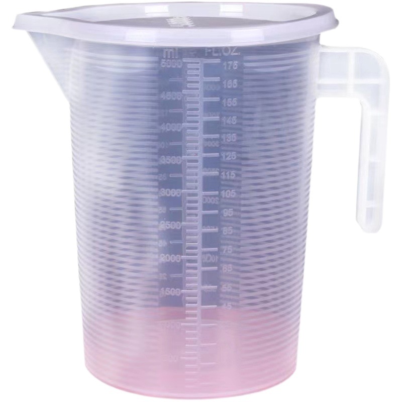 Plastic measuring cup thickened with scale and lid transparent baking milk tea kitchen measuring cup large capacity heat-resistant strong