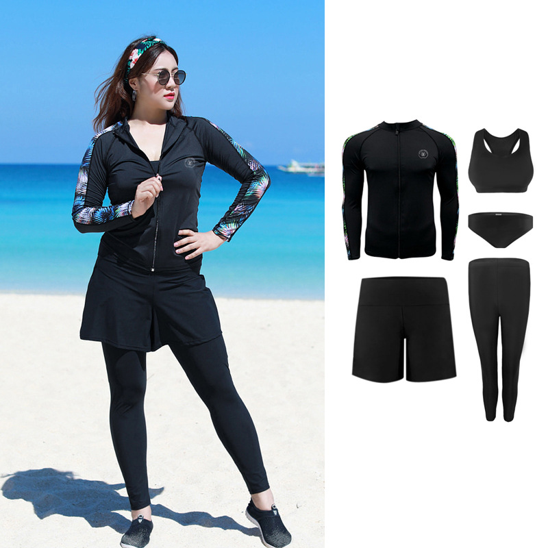 South Korea diving suit swimsuit women's conservative split sunscreen long sleeve trousers hot spring jellyfish snorkeling plus size surfing suit