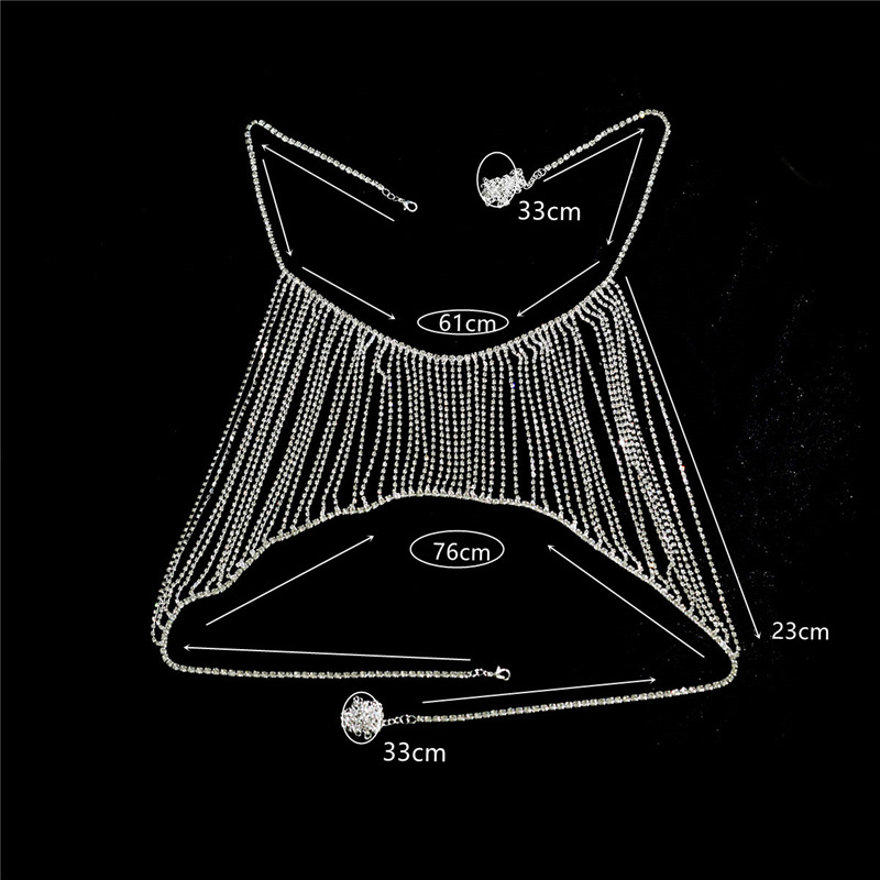 Picture of European and American cross-border jewelry shiny rhinestone bikini body chain suit tassel sexy chest chain shorts female chain