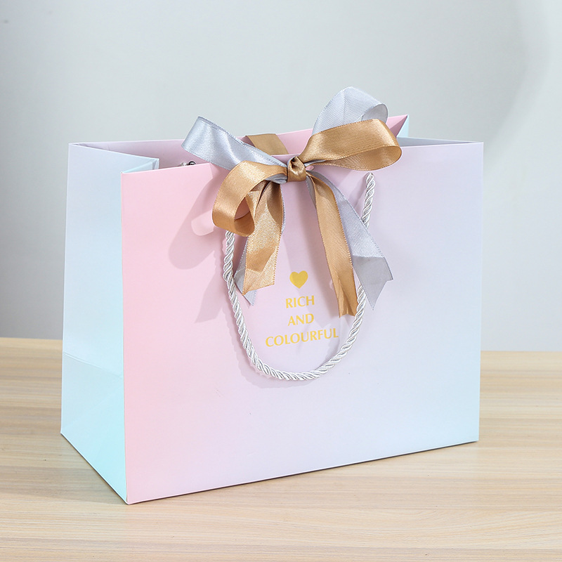 Picture of New Ins Style Packaging Bag Gradient Gift Bag Clothing Store Handbag Paper Bag Printed Logo Gift Bag