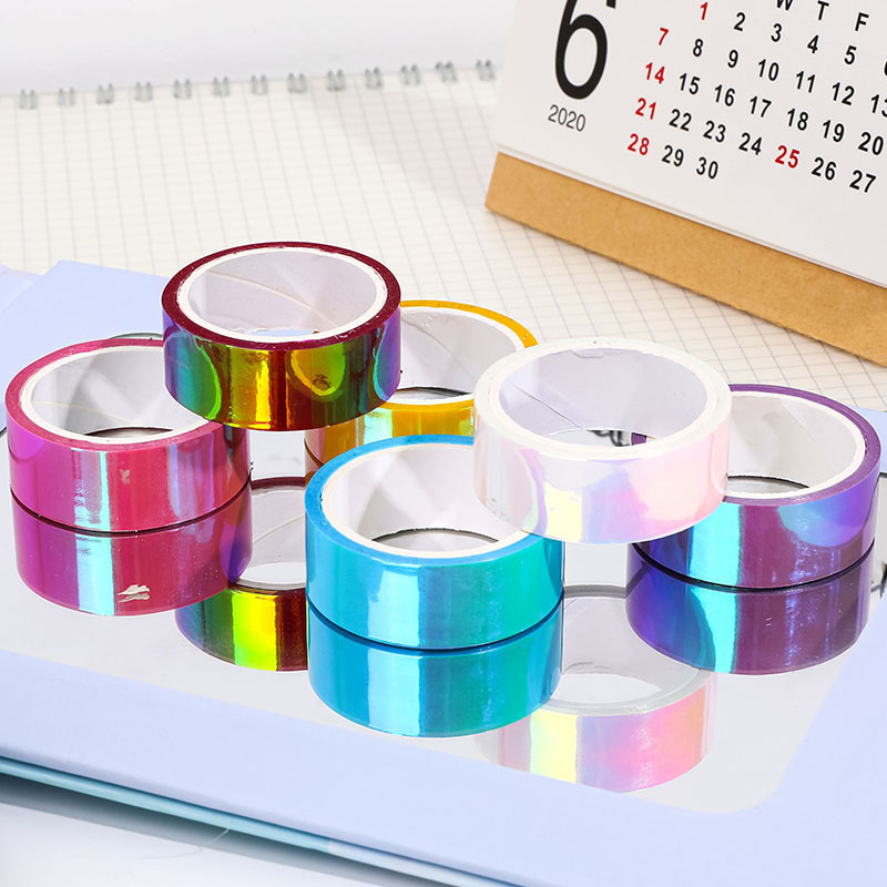 Creative Laser Gradient Tape Primary School Students' Hand Account Material Stickers Cool Color Hand Account Decoration Waterproof Tape