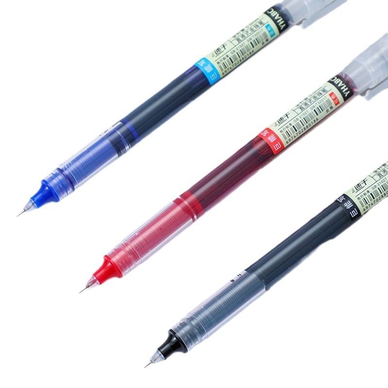 Straight Liquid Quick-Drying Ball Pen Gel Pen Black Pen Signature Pen Student Water Pen Stationery Needle Pen Wholesale Carbon Pen