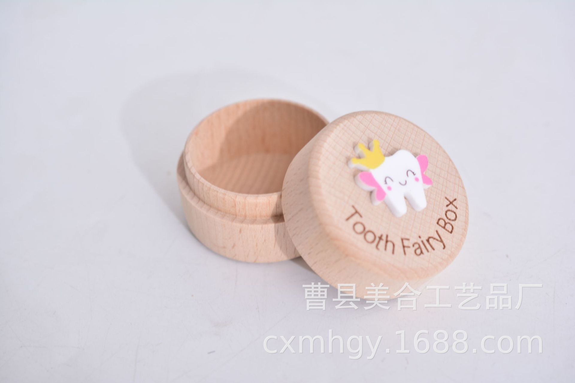 Picture of Cross-Border Wooden Children's Deciduous Tooth Box, Fetal Hair Storage, Tooth Box, Commemorative Collection Box, Tooth Storage Box