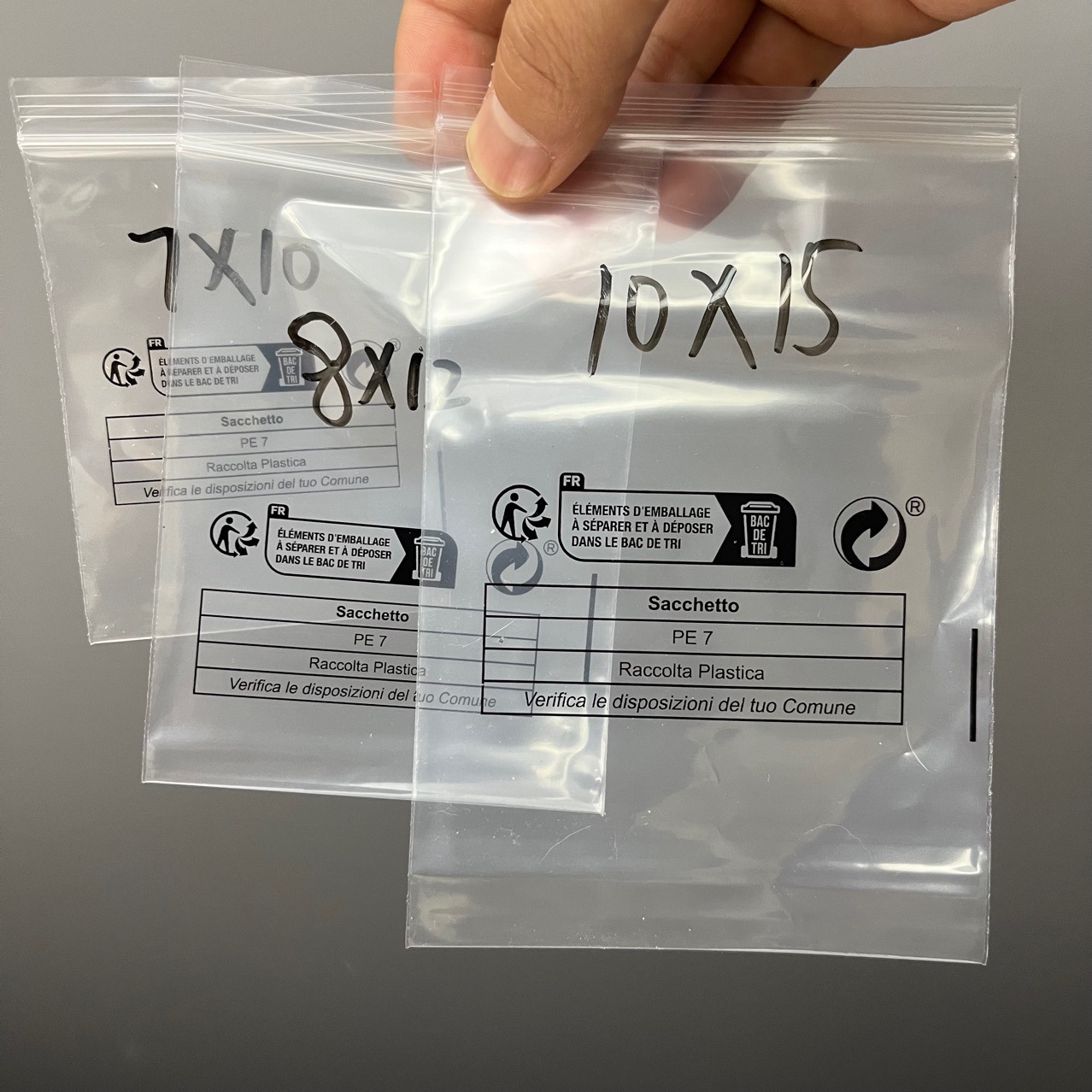 French triman environmental label self-sealing bag kneading pe7 transparent thickened plastic sealed storage bag