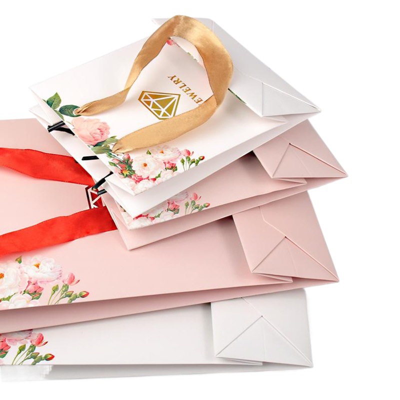 In-Stock Jewelry Packaging Bags, Fashionable and Simple Outer Packaging, Portable Gift Bags, Jewelry Storage Bags, Matching Paper Bags