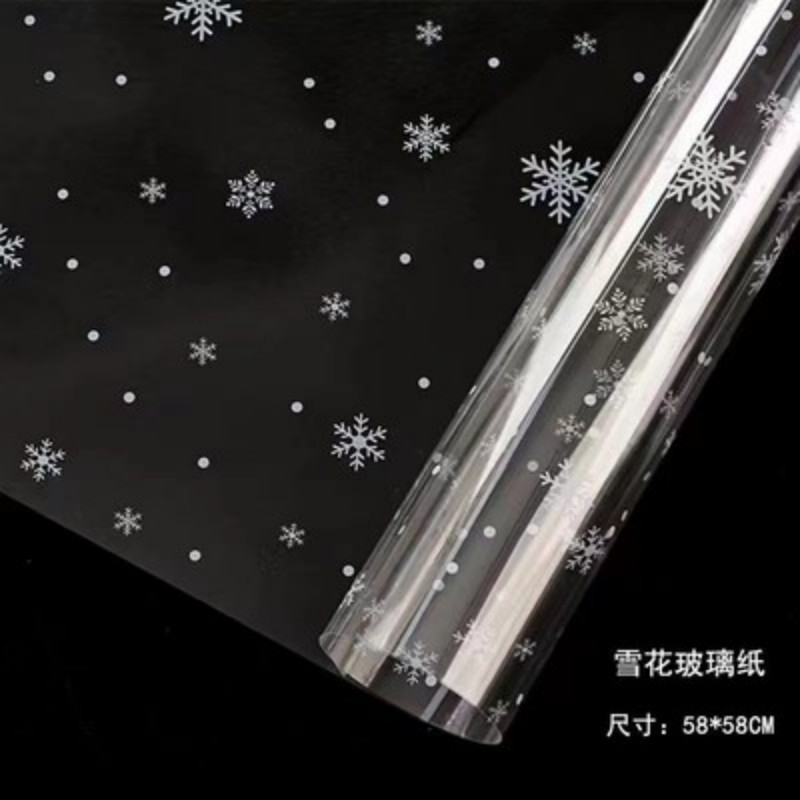 Christmas Snowflake Transparent cellophane diy Christmas Apple beautiful bouquet wrapping paper thickened opp waterproof paper
