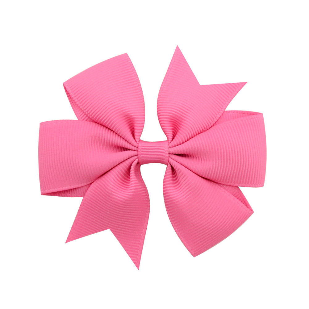 Picture of 53 Colors Amazon Hot Selling Six-Ear Pure Color Ribbed Fishtail Bow Hairpin Hair Accessories Kidsren's Headwear 564