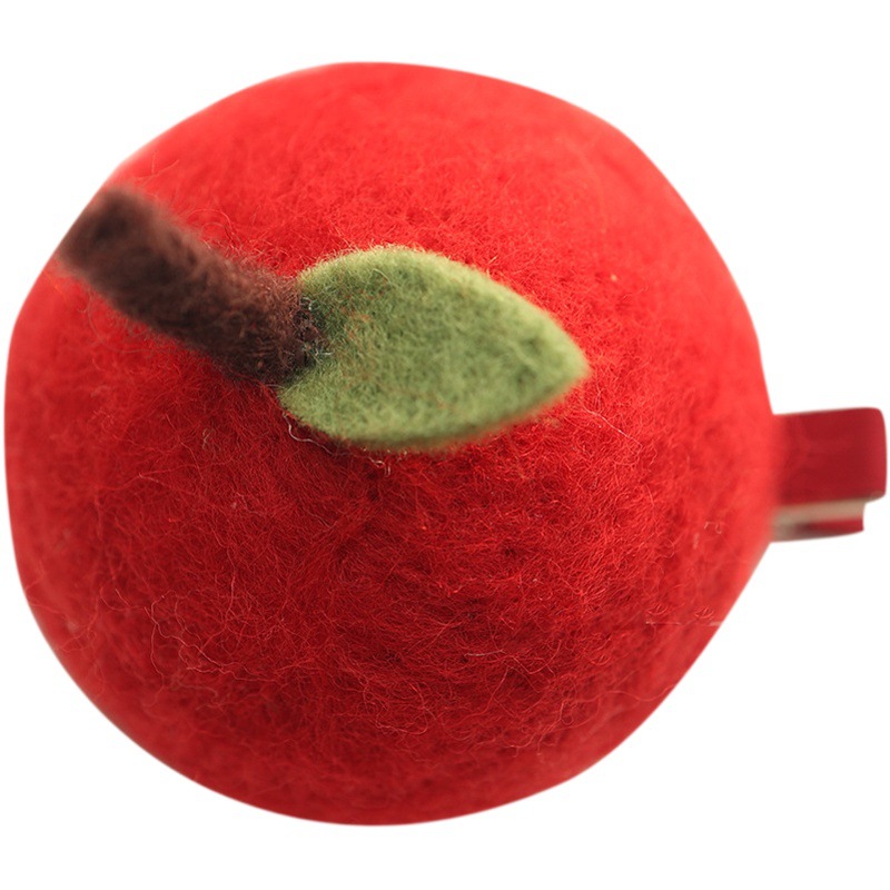 Korean Girl's Cute Handmade Wool Felt Hairpin Stereoscopic Apple Orange Autumn and Winter 2021 New Children's Hair Accessories