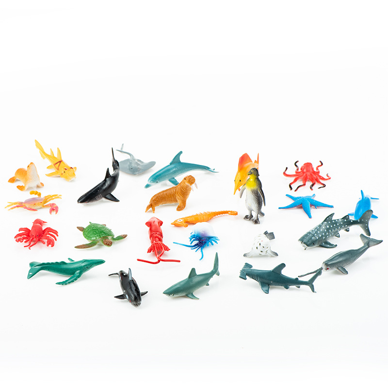 Picture of Cross-border explosion simulation marine animal model toy penguin shark turtle toy model stall toy