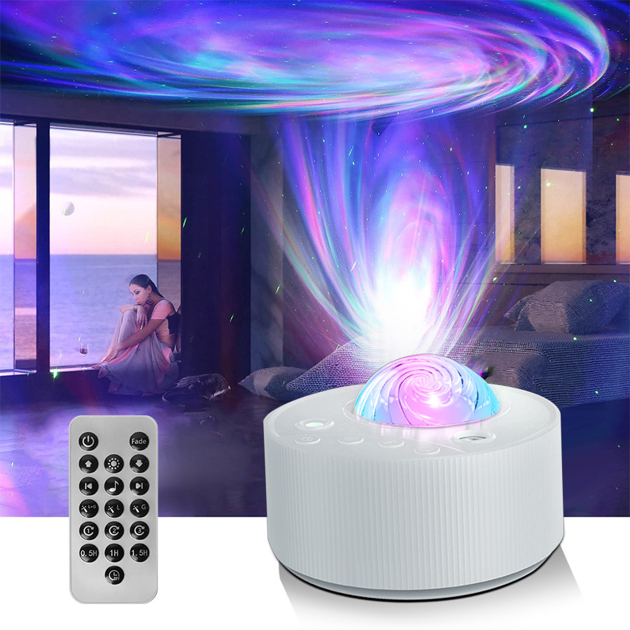 Aurora Borealis RGB Star Laser Projection Lamp USB Laser Star Moon Projector White Noise Star Disk Atmosphere Lamp