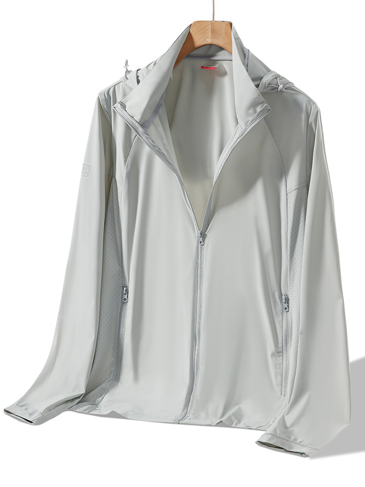 Ice Silk sun protection clothing men's stand collar hooded sun protection clothing women's ultra-thin skin clothing plus size work clothes sun protection shirt customization