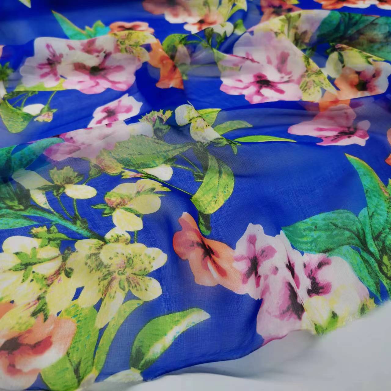 100% Silk Chiffon Fabric 6mm Silk Mulberry Silk Printed Chiffon Dress Silk Scarf Fabric