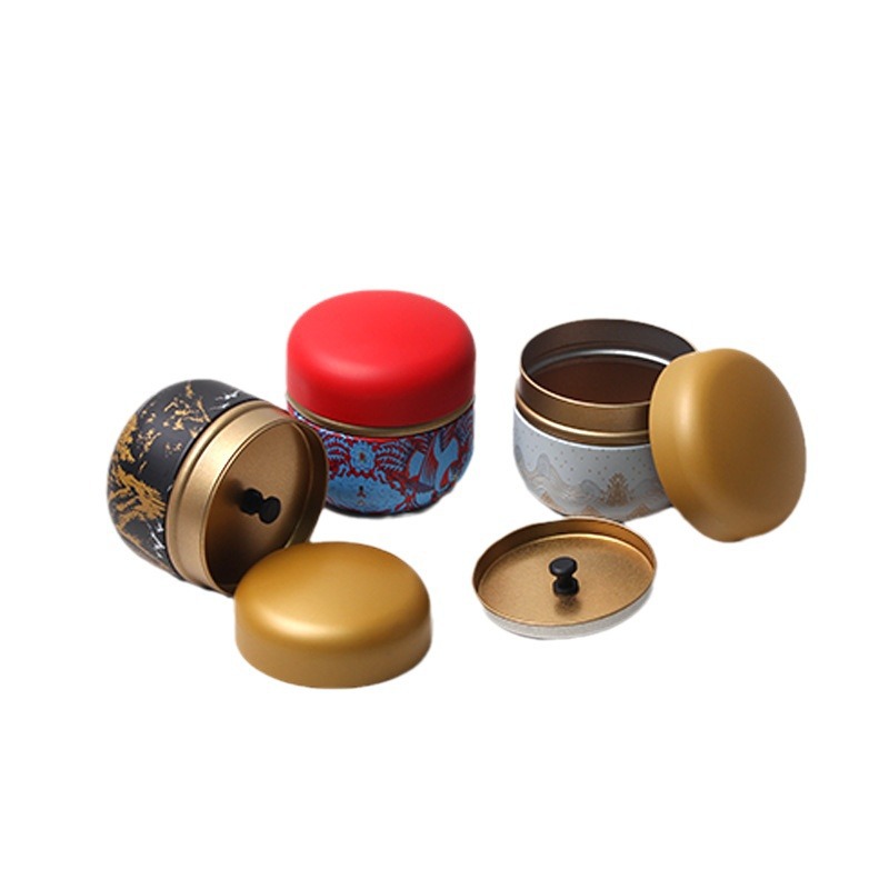 Picture of Tea Cans Empty Cans Small Tea Cans Mini Tinplate small size Travel Cans Tea Boxes Portable Portable Small Tea Cans