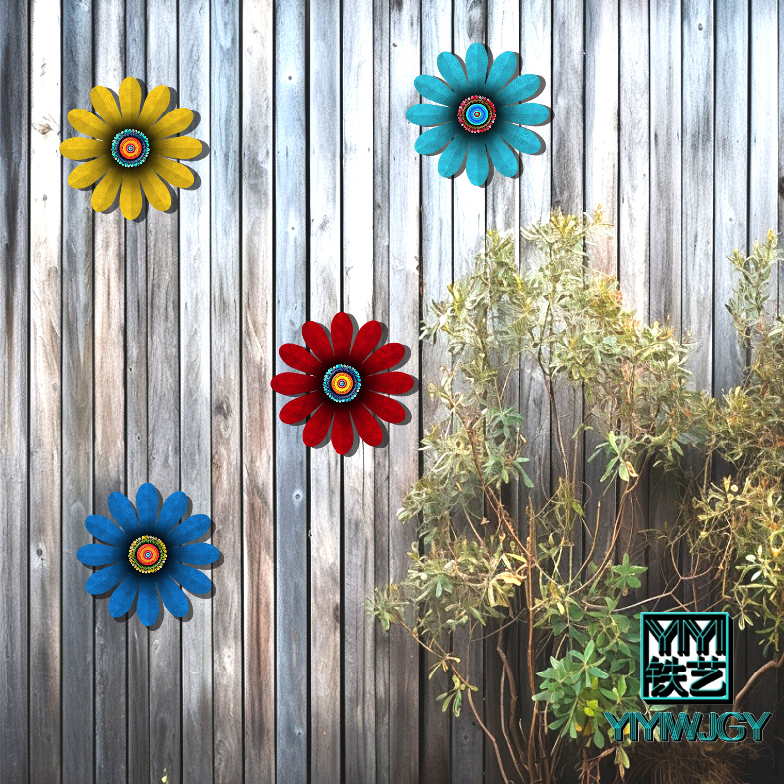 2021 cross-border Amazon hot selling iron flower wall decoration home accessories indoor and outdoor decoration iron crafts
