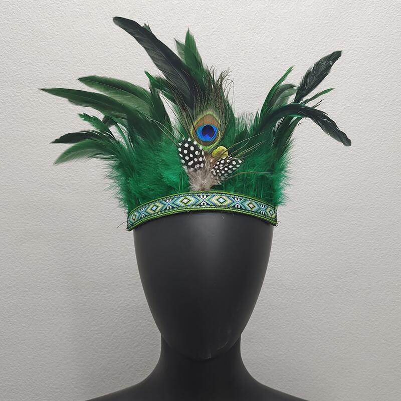 Picture of Indian Feather Headwear Chief Hair Accessories Carnival Stage Show Props Headwear Accessories Cross Border