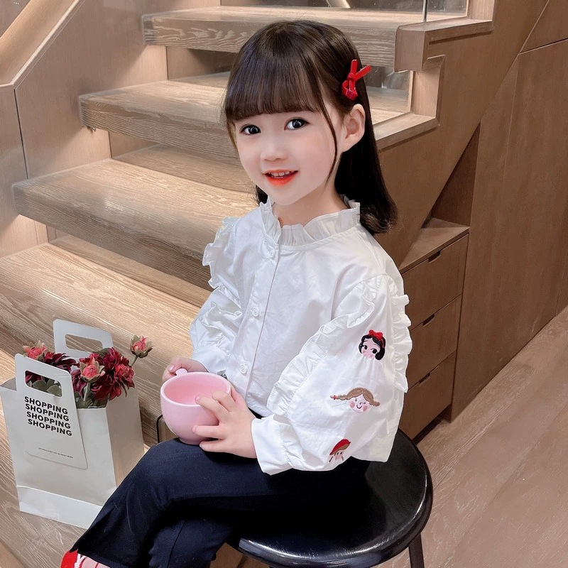 Picture of cuk girls fashionable college cartoon attire girls spring and autumn new western style princess style sweet shirt