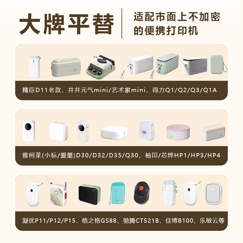Picture of Suitable for Yakolai D30 Thermal Label Paper D11 Old Printer Self-Adhesive Price Treasure 12*40 15*30