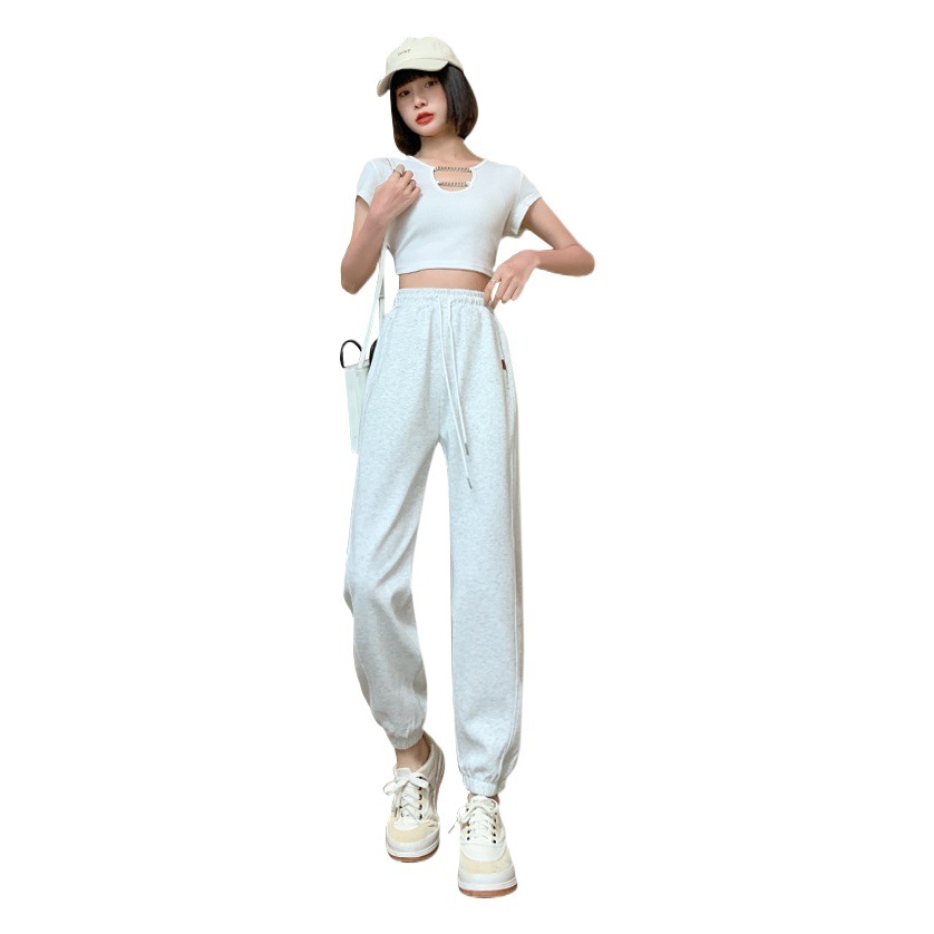 Women's Jogger Pants 2025 Autumn and Winter New Style Street High-Waisted Straight-Leg Jogger Pants Harem Pants Trendy Versatile Sweatpants