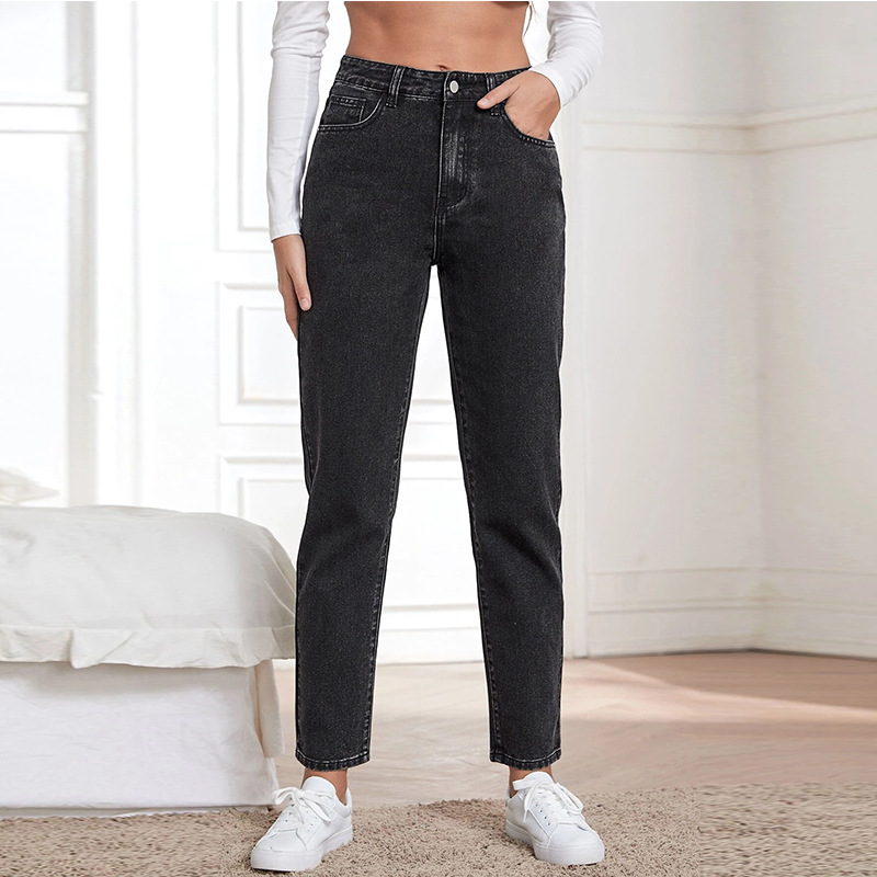 Picture of Plus Size Brand Jeans Spring and Autumn New Stretch High Waist Dad All-match Loose Slimming Trendy Pants