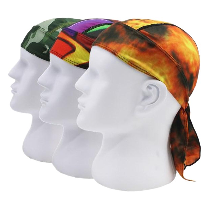 Sports Soft Equipment Cycling Outdoor Sports Hat Turban Breathable Quick-drying Sun Protection Pirate Hat Printed Small Hat Headgear