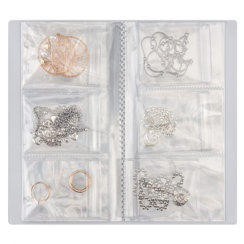 Picture of Portable PVC Transparent Dust-proof Bag Necklace Jewelry Storage Book Earrings Jewelry Storage Bag Anti-oxidation Sealed Bag